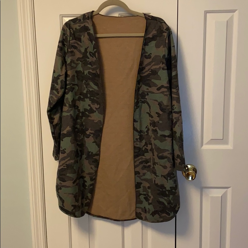 Never worn long camo cardigan